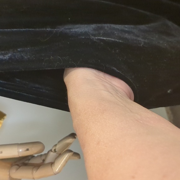 Vintage Serengeti Black Velvet Maxi Robe Gold Satin Trim SZ.S Oversized - Picture 9 of 15